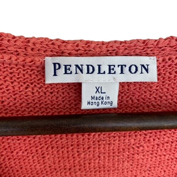 Pendleton Coral V-Neck Sleeveless Sweater - XL - Picture 4 of 4